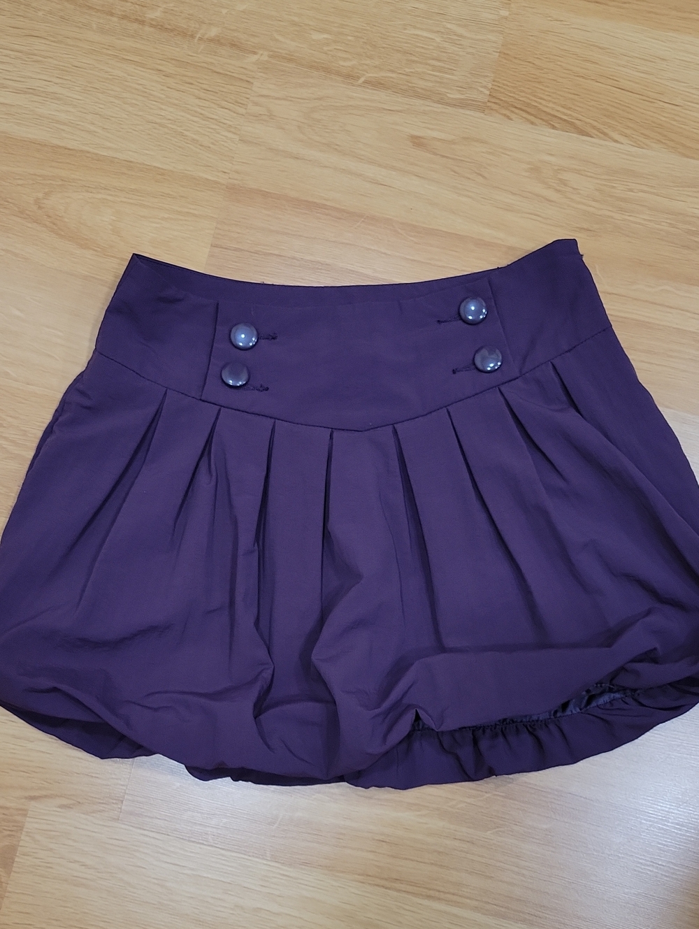American Rag Purple Pleated Bubble Skort with Button Detail